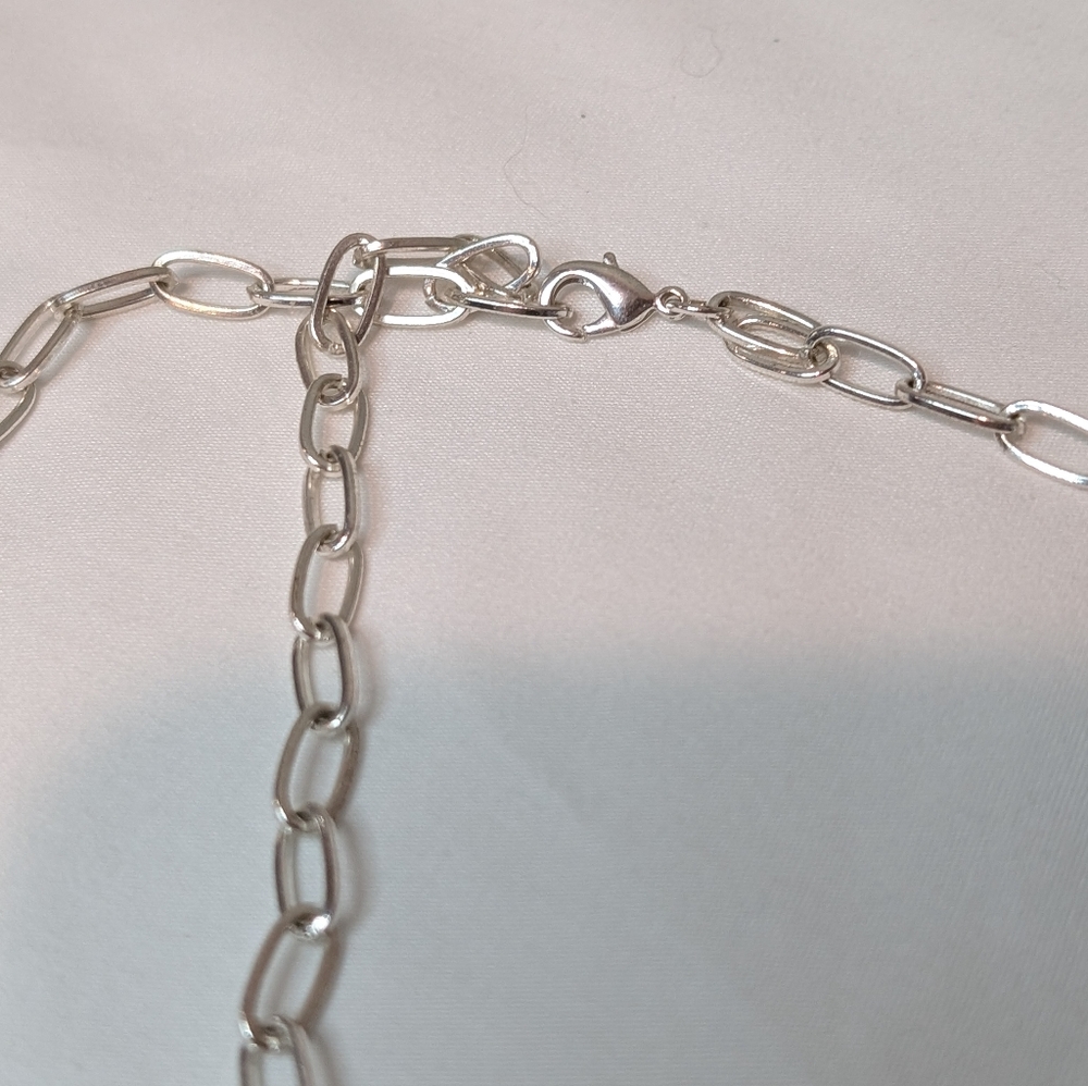 Silver Chain Link Necklace - Picture 4 of 7